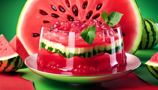 Photo refreshing watermelon jello delight vibrant 3d animation in stunning 4k quality