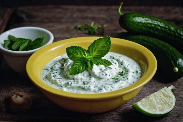 A refreshing yogurtbased dip made with cucumbers garlic