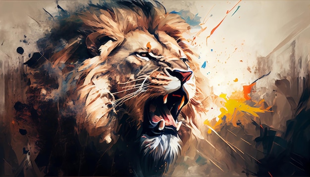 Regal Majesty Lions in the Style of a Legendary Artist Perfect for Captivating Design Projects and Creative Inspirations Generative AI Illustration