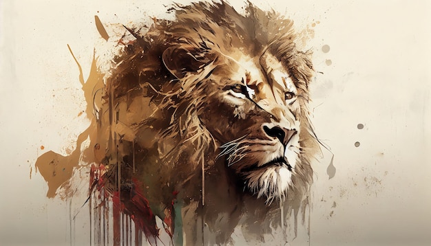 Regal Majesty Lions in the Style of a Legendary Artist Perfect for Captivating Design Projects and Creative Inspirations Generative AI Illustration