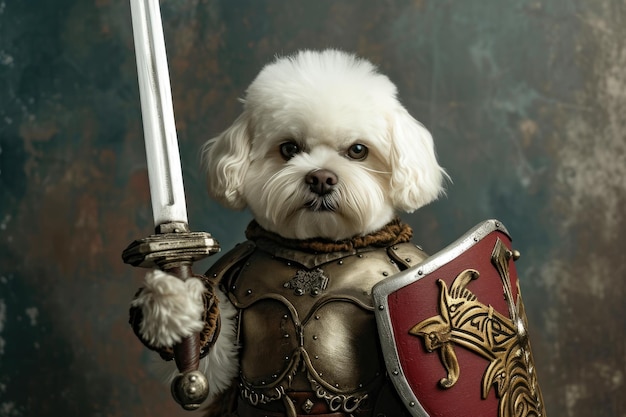 Regal Maltipoo Knight Tiny Guardian of the Kingdom