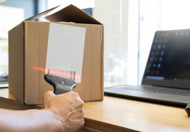 Registering order in the store box on top of the counter