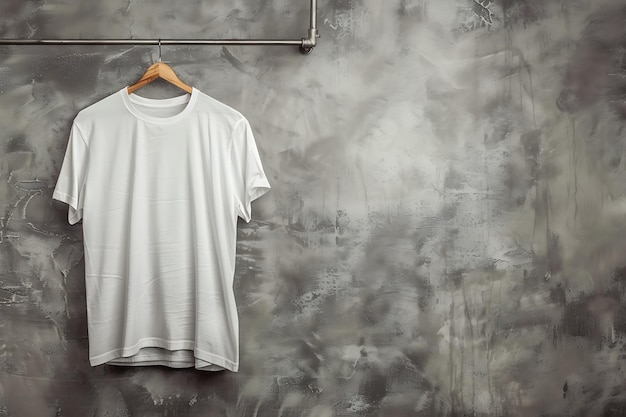 Regular plain white tshirt on a grey background