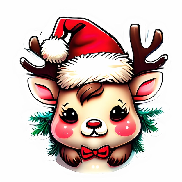 Reindeer Character Illustration Design for Christmas festive