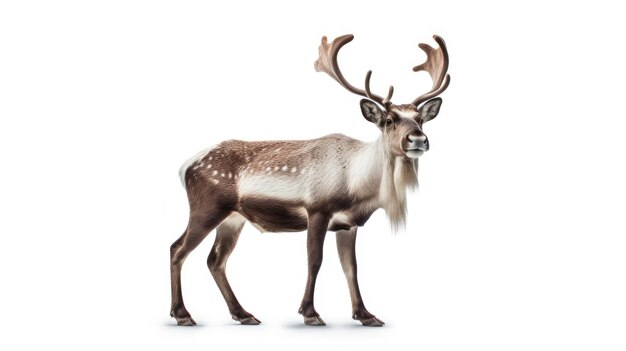 A Reindeer isolated on white background Generative Ai