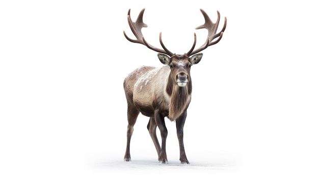 A Reindeer isolated on white background Generative Ai