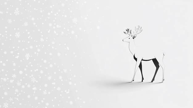 Photo reindeer silhouette in a snowy forest