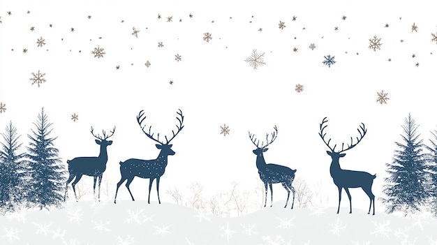 Photo reindeer silhouettes with christmas decorations