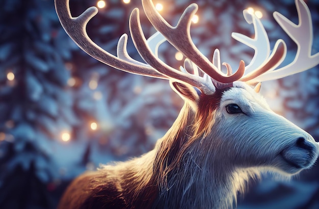 Reindeer in winter landscape