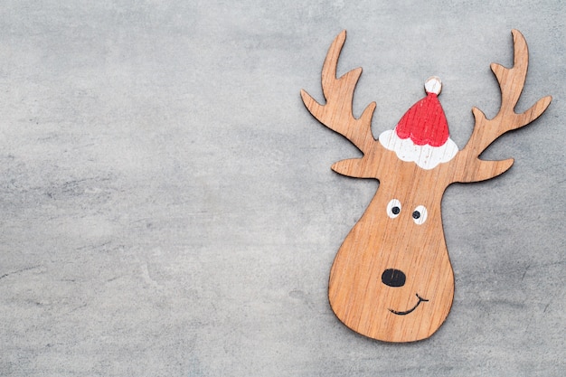 Reindeer with santa hat. Christmas decor