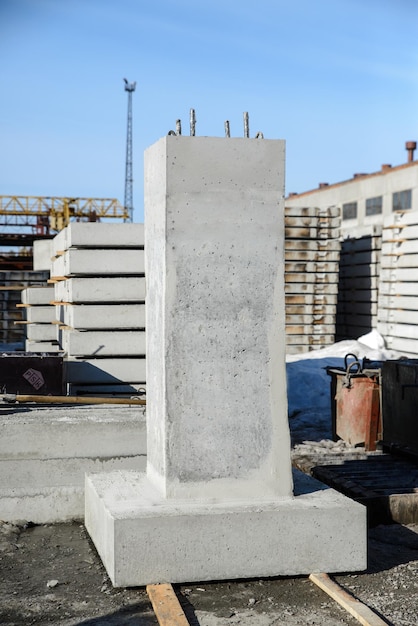 Reinforced concrete foundation in the warehouse of the reinforced concrete plant