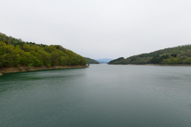 Relax autumn calm landscapes over the Pertusillo lake in val d'Agri in the Province of Potenza Basilicata Italy