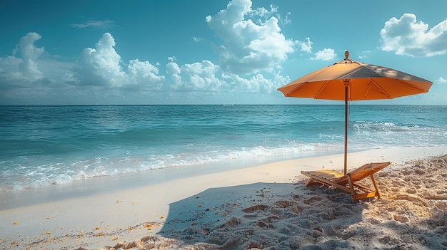 Relaxing Beach Day with an Umbrella