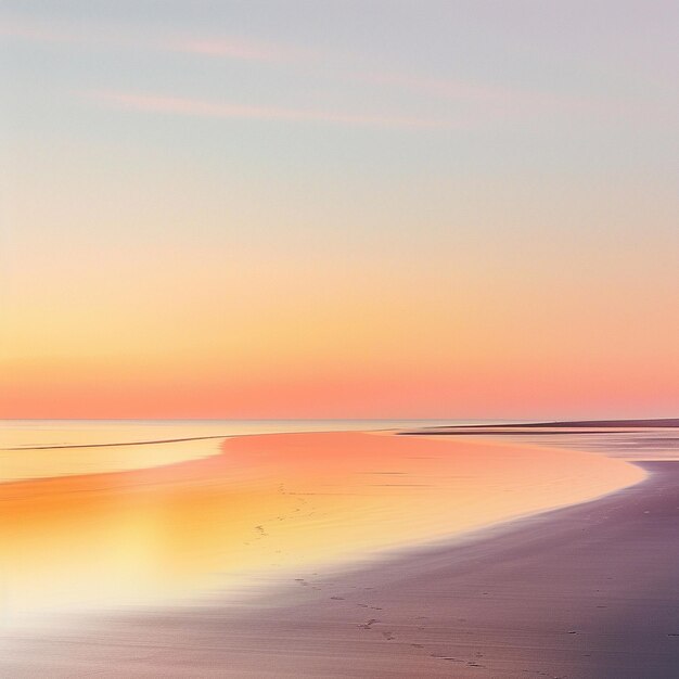 Photo relaxing beachfront scene with sunset