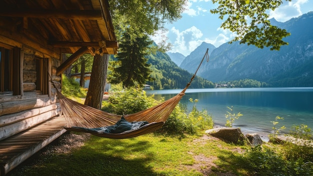 Photo relaxing by the lake