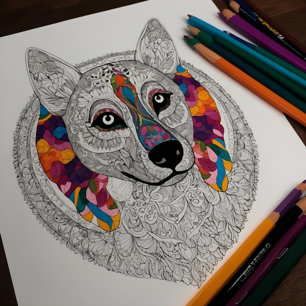 Relaxing Dog Coloring Pages for Adults