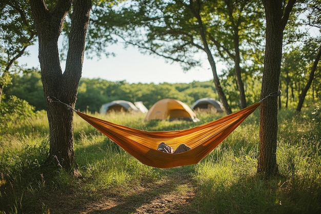 Relaxing in a Hammock