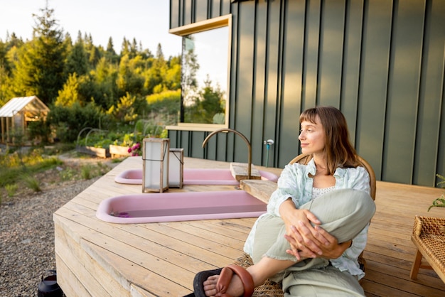 Photo relaxing at the mountain retreat