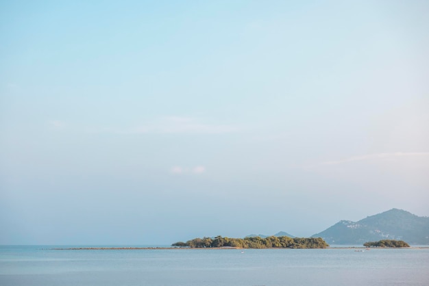 Relaxing seascape with the sky and the sea of blue and mini island