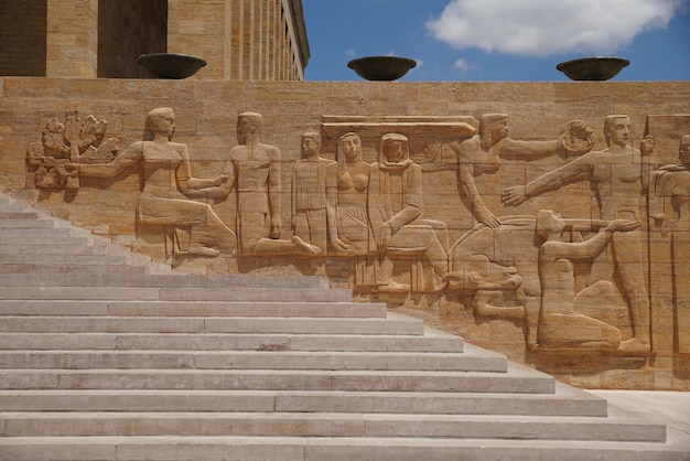 Relief in Anitkabir mausoleum of Mustafa Kemal Ataturk in Ankara Turkiye