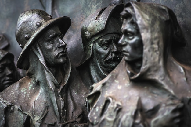 Relief from the main gate of the National Monument in Vitkov in Prague, Czech Republic