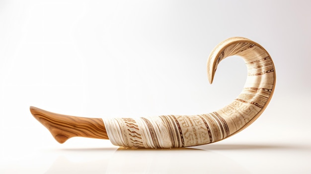 Religion image of shofar horn on white prayer