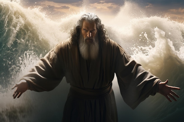 Religious biblical concept the story of Moses parting the sea flight from Pharaoh the Jews belief in God and Jesus Christ the liberation of the Jews from Egyptian captivity the miracle