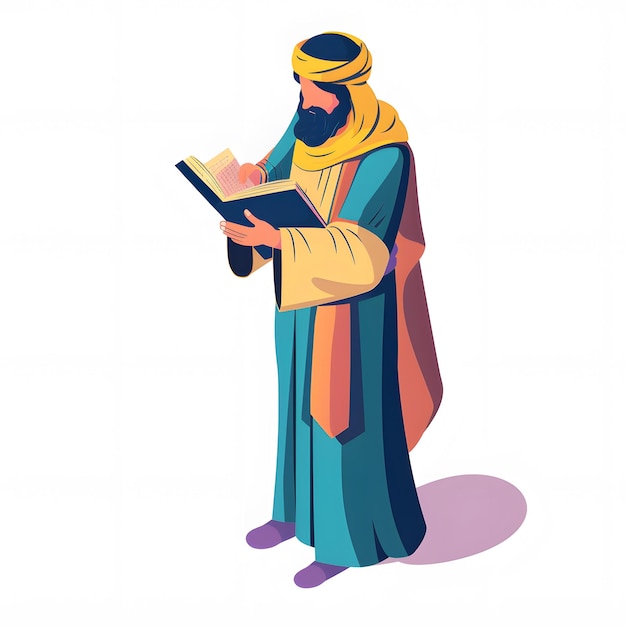 religious figure reading holy book concept spiritual content holy scriptures religious figure