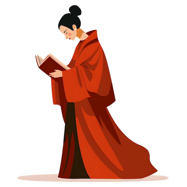 religious figure reading holy book concept spiritual content holy scriptures religious figure