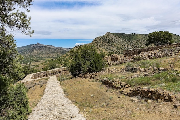 The remains of an ancient fortress near the KaraDag mountain Crimea Russia 2021