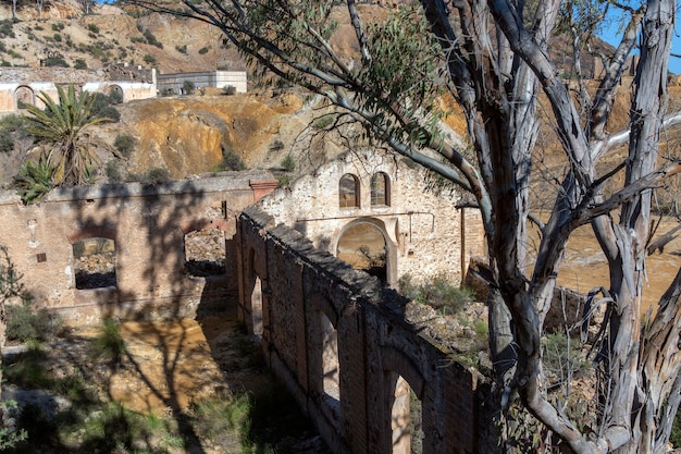 Remains of the construction of the old mines in Mazarron Murciaspain