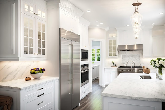 Remodeled White Modern New Kitchen