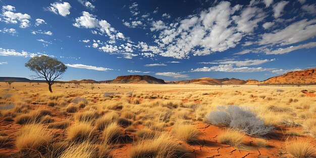 Photo remote arid australian outback with vast dry landscapes and unique nature concept australian outback arid landscapes unique wildlife remote locations dry climate