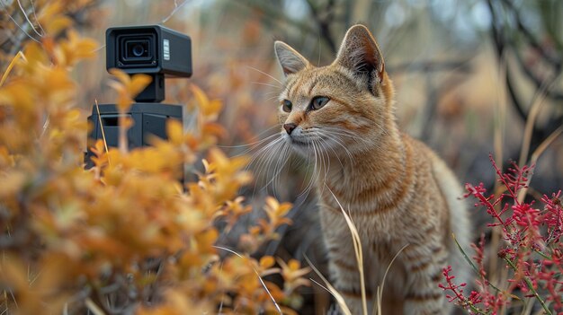 A Remote Wildlife Camera Capturing Photos Background