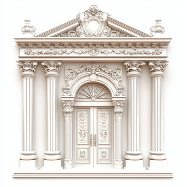 Renaissance doorway with intricate carved lintel and columns