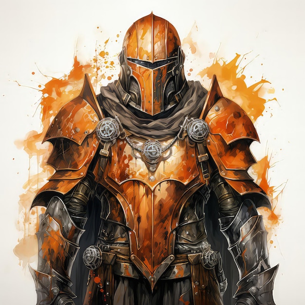 Renaissance Knight in Orange