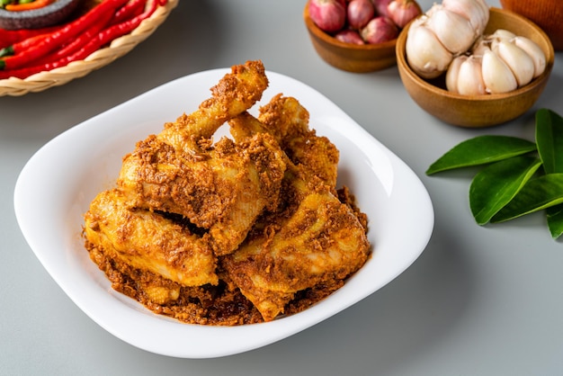 Rendang Ayam or Chicken Rendang  is an Indonesian food from West Sumatra in Indonesia