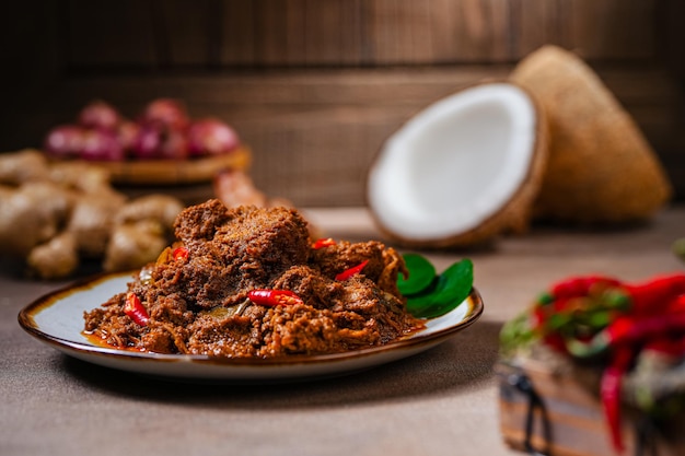 Rendang Pork Rendang is an Indonesian West Sumatra Minangkabau spicy meat