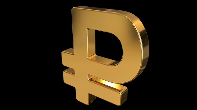 render 3D symbol Russian ruble