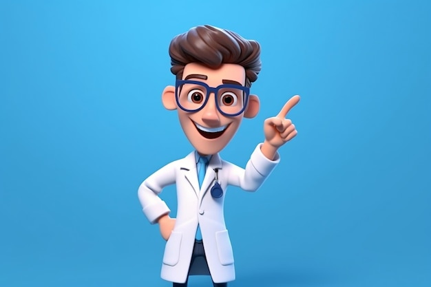 Render Cartoon Character Doctor Shows Generative AI