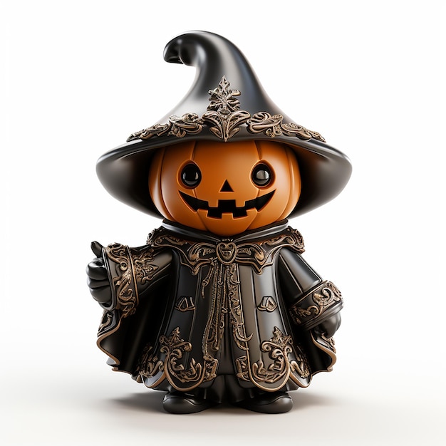 Render of a Cute Palm Sunday Jacko'Lantern Wearing a Festive Hat