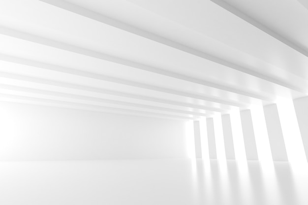 render of empty concrete room with shadow on the wall.