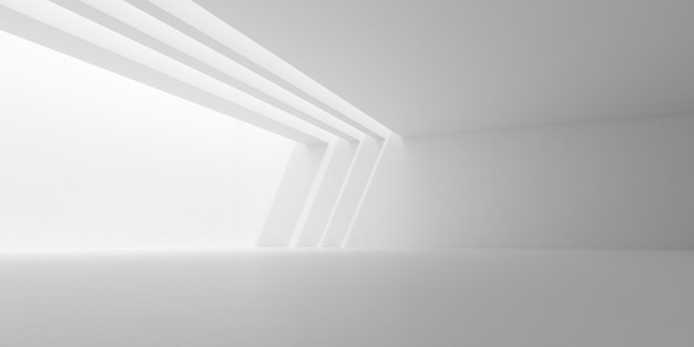 render of empty concrete room with shadow on the wall.