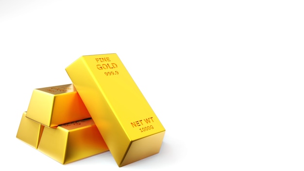 Render of gold brick gold bar