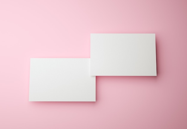 render two business cards on pink and branding identity concept