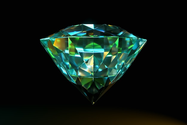 Rendered diamond on a black background