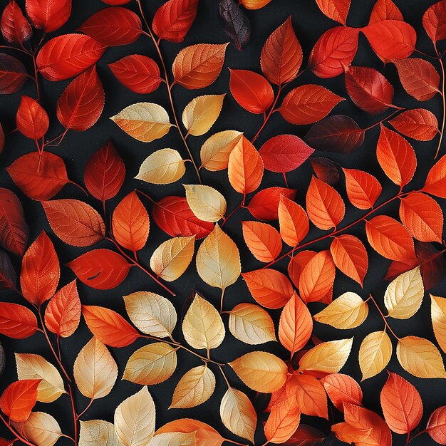 rendered photos of drawn pattern of leaves and flowers on white background