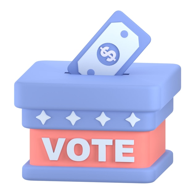 rendering 3d icon bunying votes