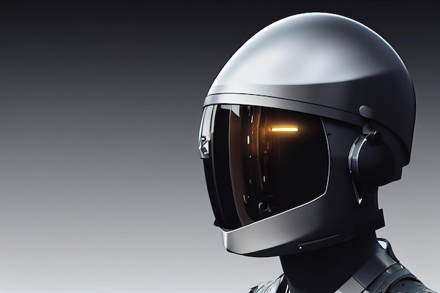 Rendering of a Digital Military Futuristic Safety Helmet.