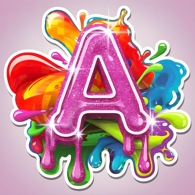 Rendering illustration of realistic letter A